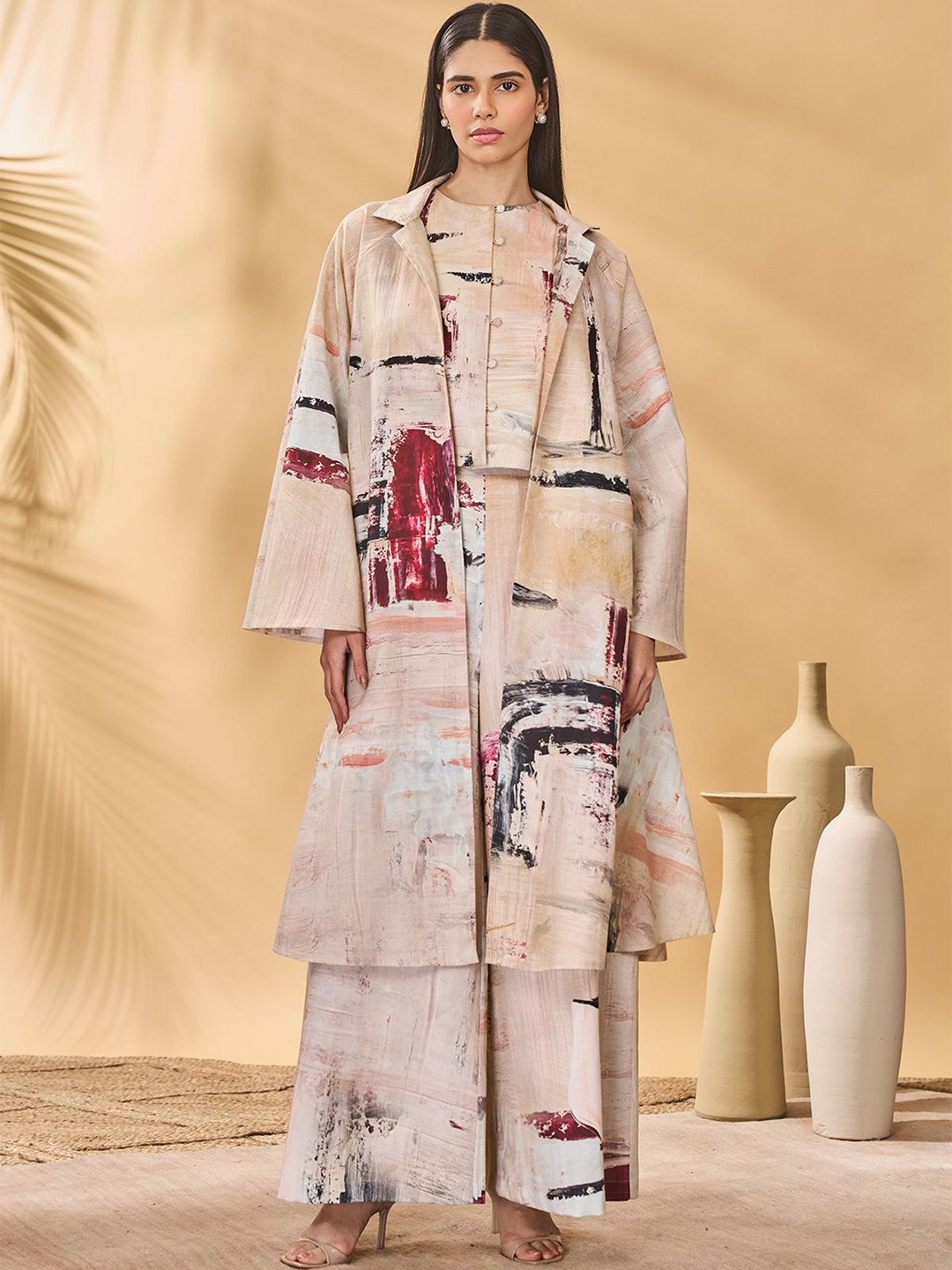 Masaba Women White Chaotic Harmony Jacket Co-Ords