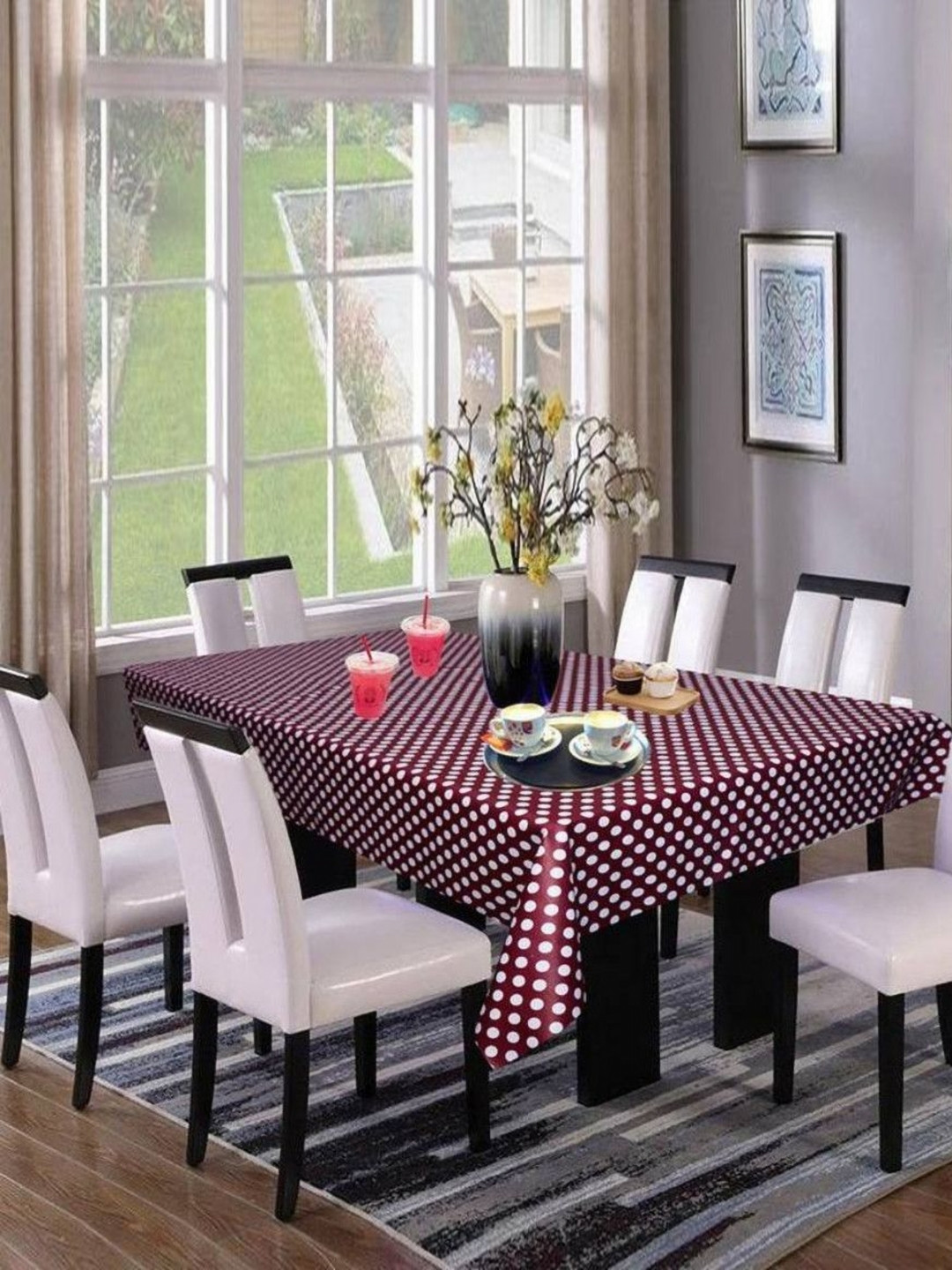 Wings Star Maroon Plastic Table Covers