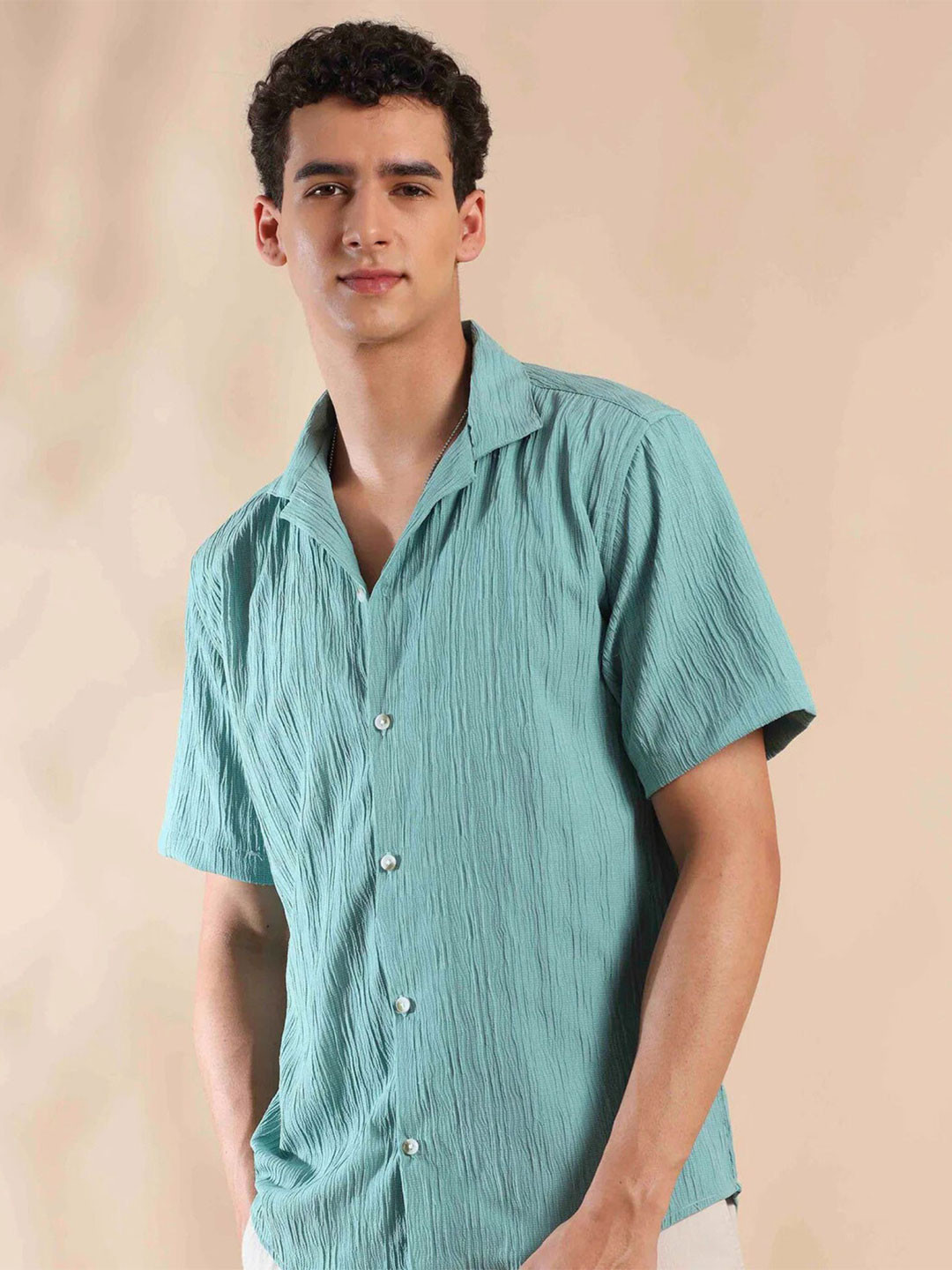 URBANICE Men Textured Regular Fit Casual Shirt