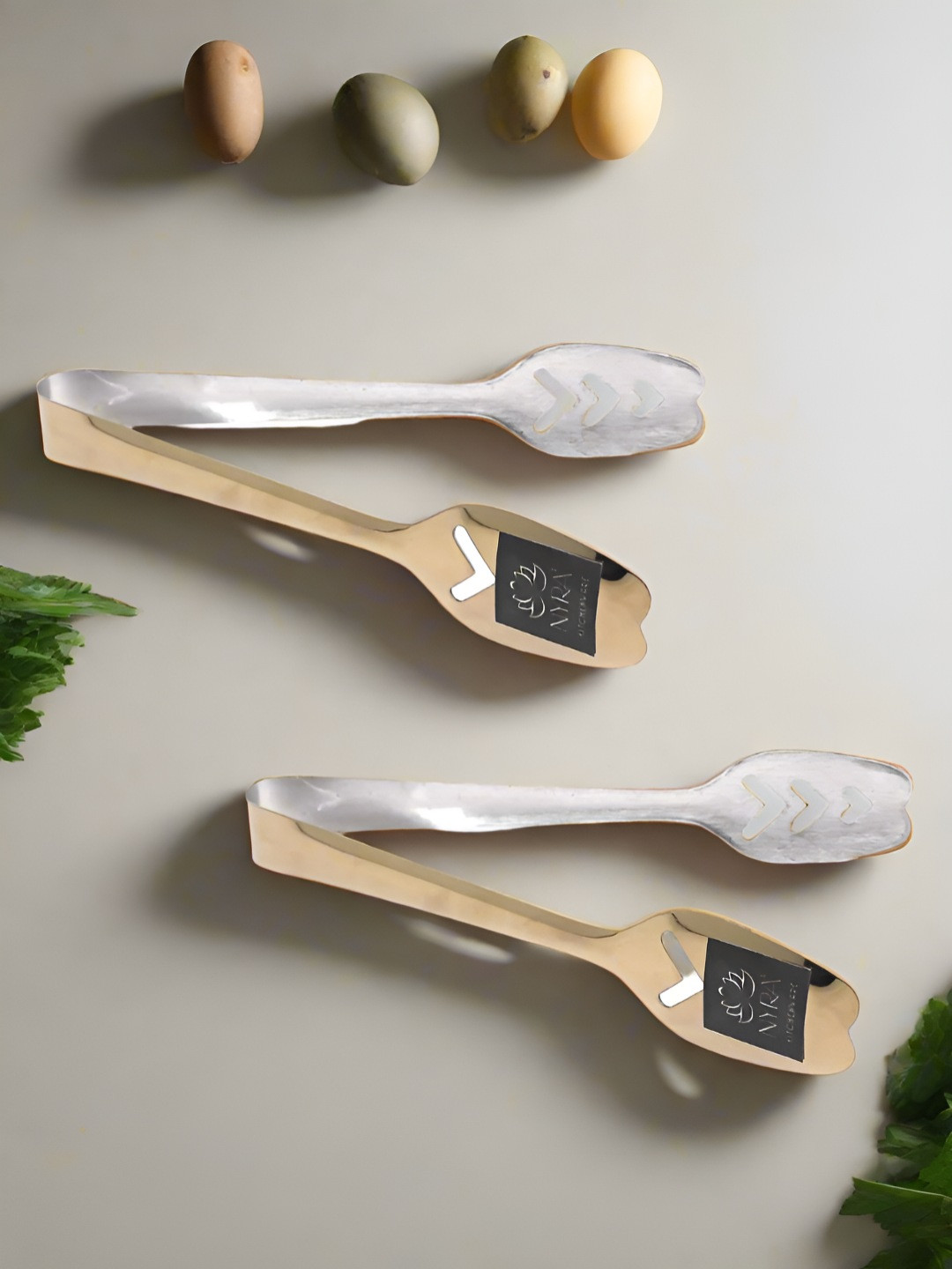 Nyra Kitchenware 2Pcs Stainless Steel Serving Tongs