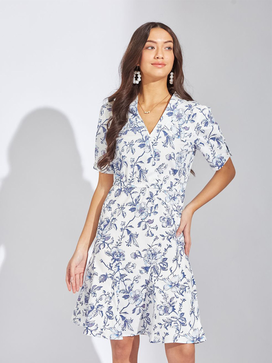 Latin Quarters Women Print A-Line Short Dress