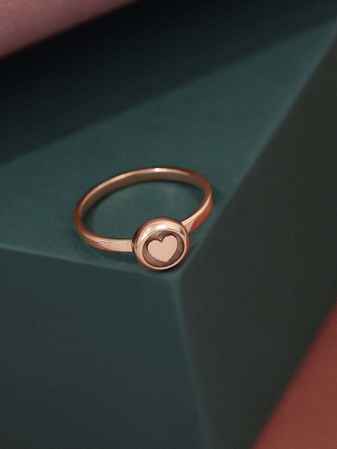 Tweov Jewels Rose Gold Plated Heart Signet Ring