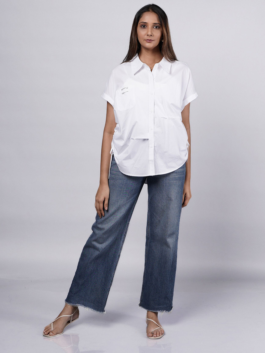 French Theory Comfort Spread Collar Drop-Shoulder Sleeves Boxy Fit Casual Shirt