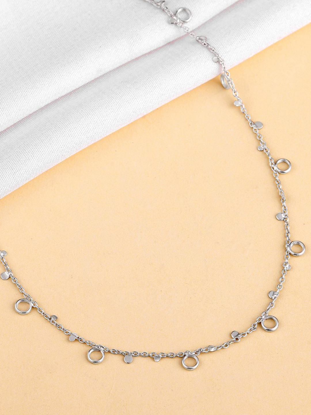 GIVA 925 Silver Rhodium-Plated Deserving Beauty Zircon Studded Necklace