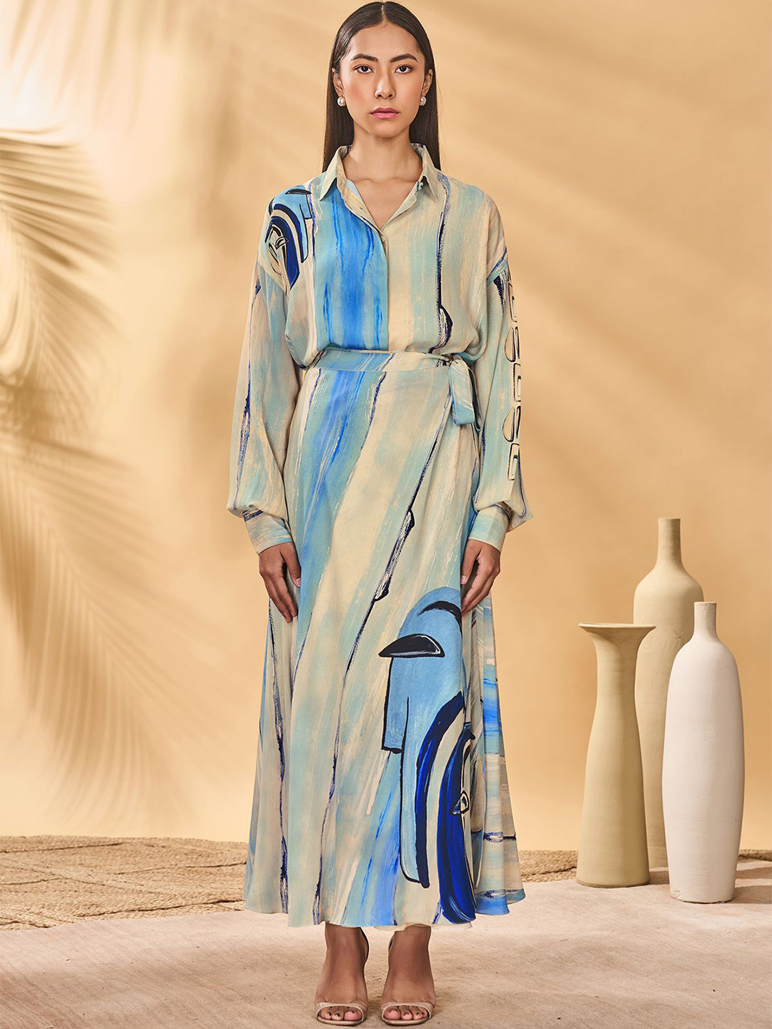 Masaba Shirt & Wrap Around Skirt Co-Ord Set