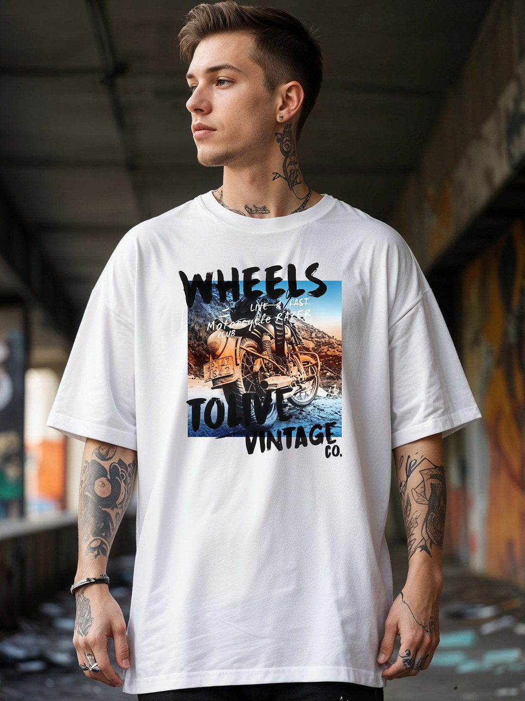 SMARTEES Graphic Printed Oversize Cotton T-shirt