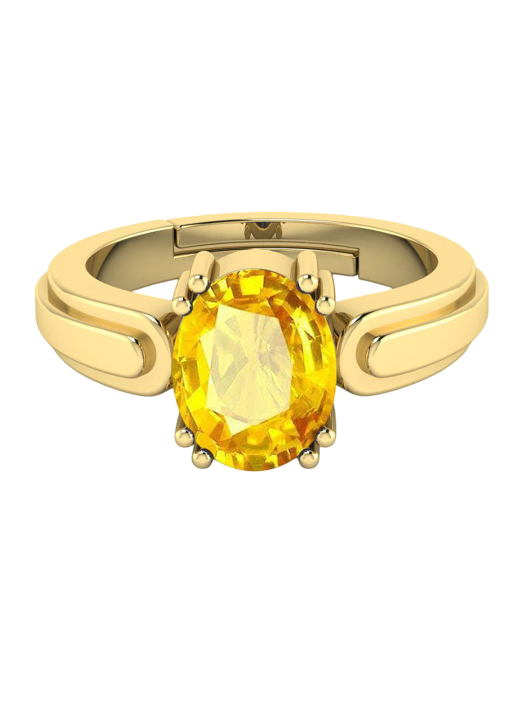 RRVGEM 5.00 KT 5.25 Ratti Yellow Sapphire Pukhraj Ring