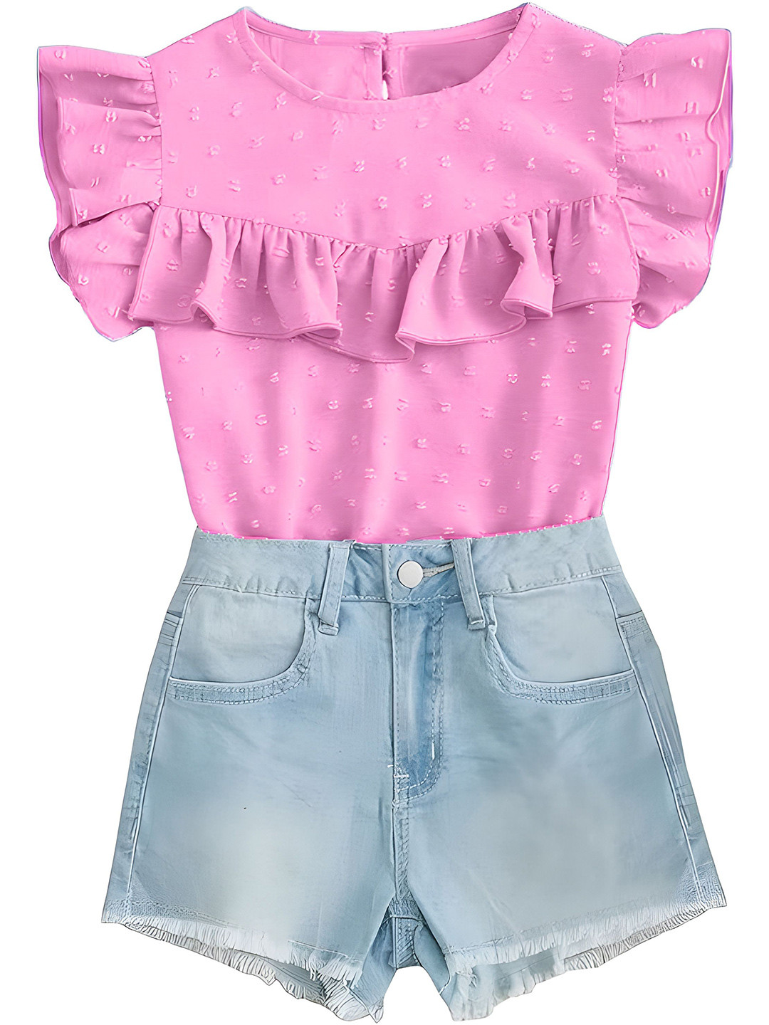 MAMATHINK Princess Elegant Girls Self Design Georgette Top