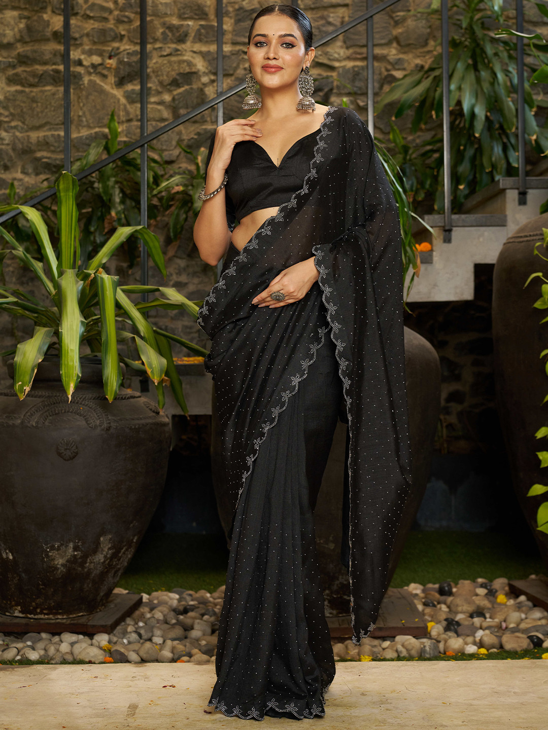 Sanwariya Silk Embellished Sequinned Silk Blend Saree