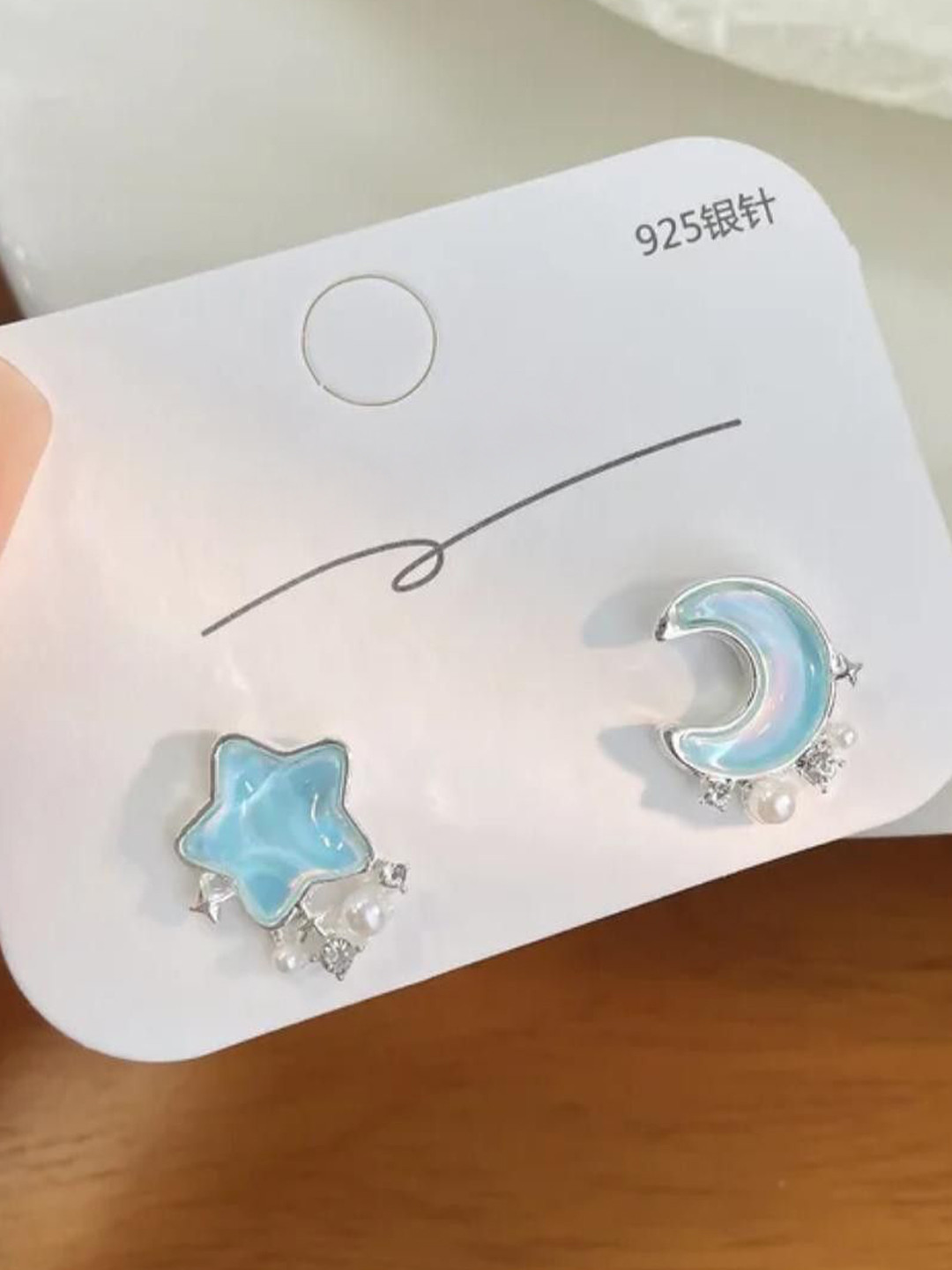 SZN Silver Plated Artificial Stones Studded Korean Quirky Shaped Studs Earrings