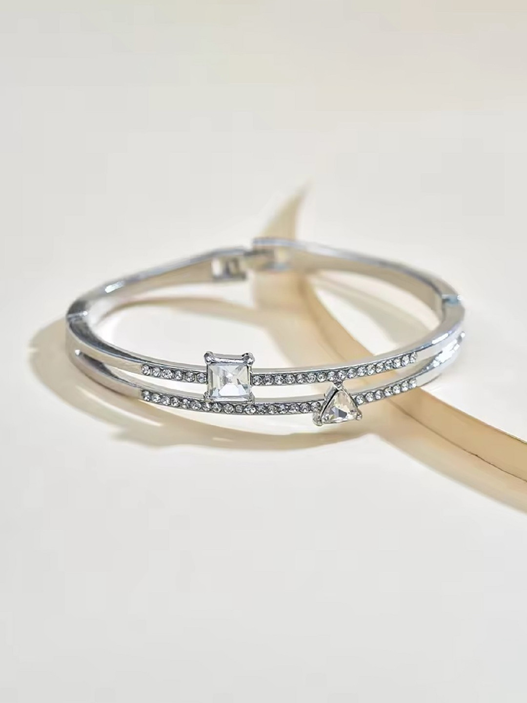 Jewellery Silver Crystal Bangle Bracelet for Women and Girls