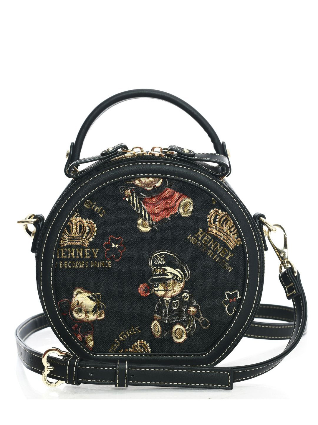 Henney Bear Textured Half Moon Shoulder Bag Handbags