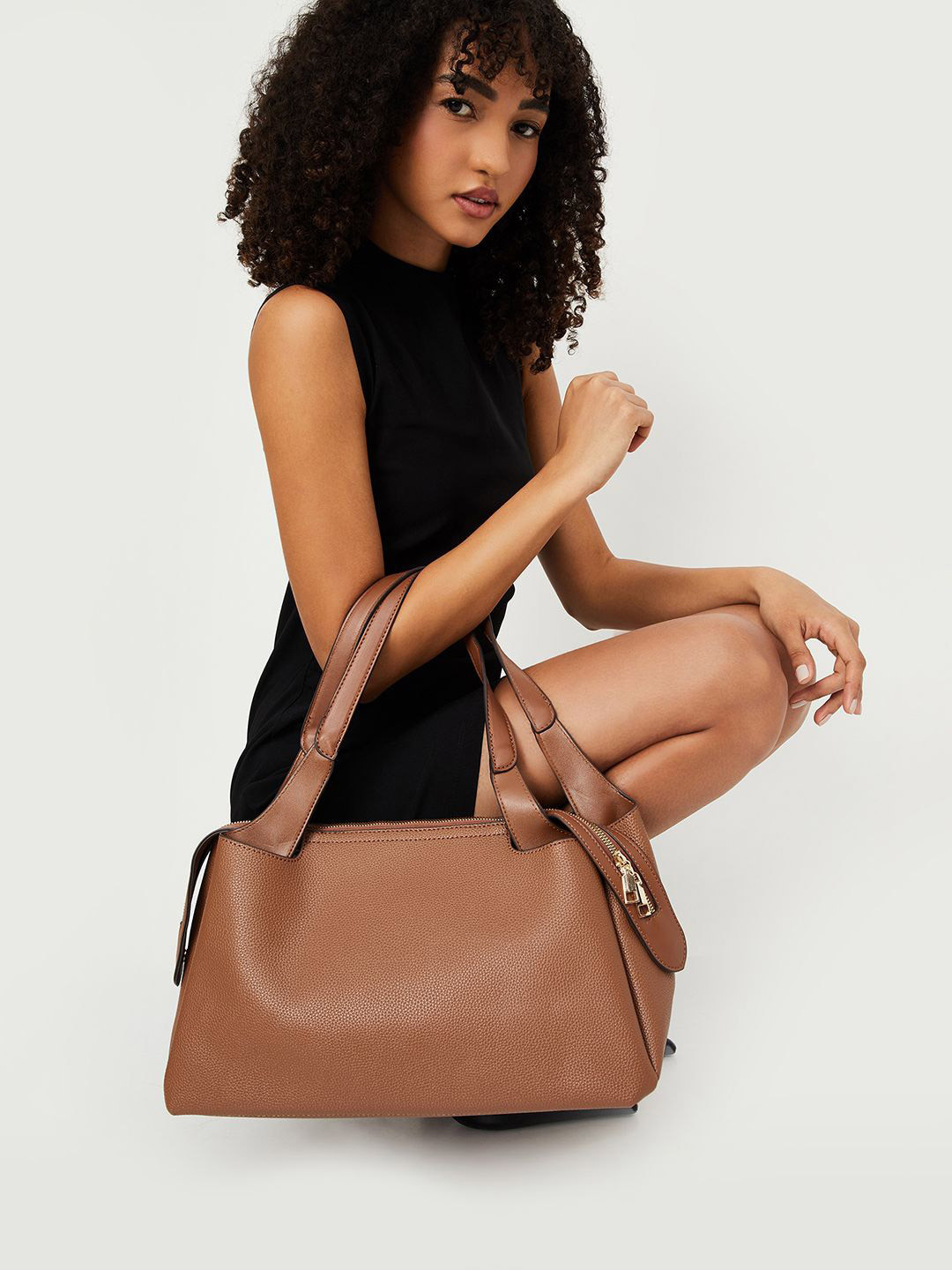 max Textured Large Structured Shoulder Bag