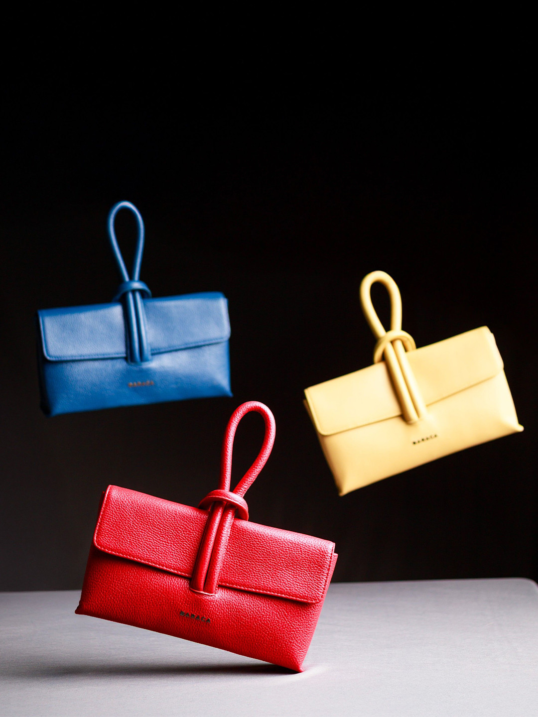 Baraca Women pack of 3 Solid Leather Structured Sling Bag with Tasselled