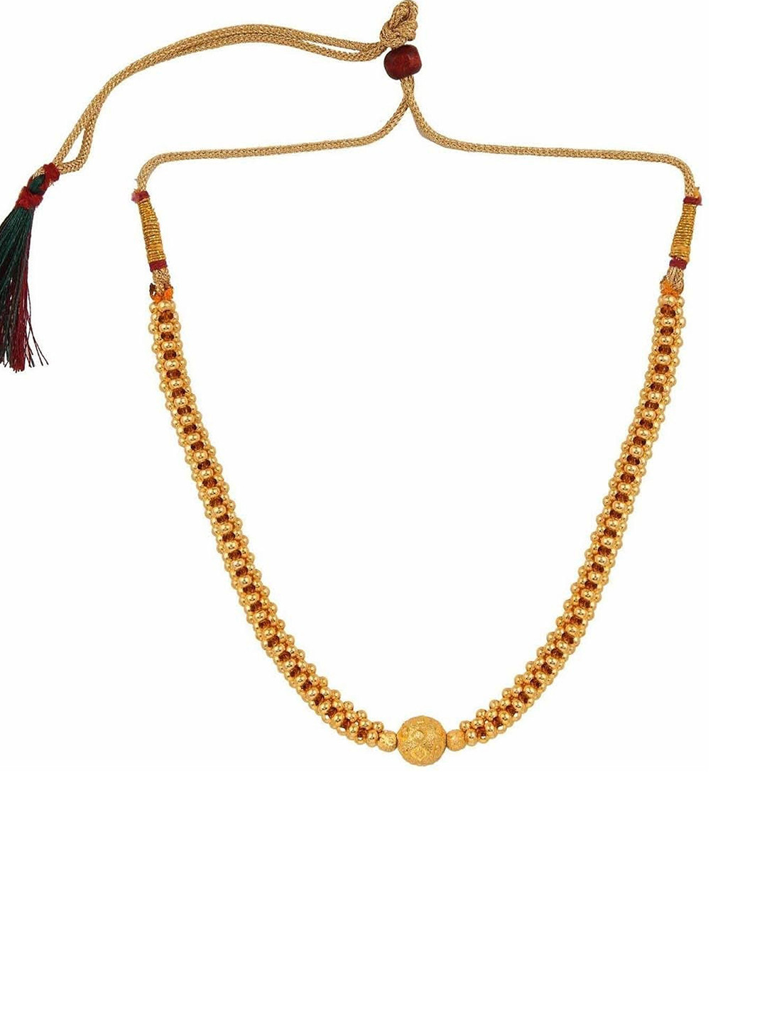 Heer Collection Gold-Plated Kolhapuri Thushi Necklace