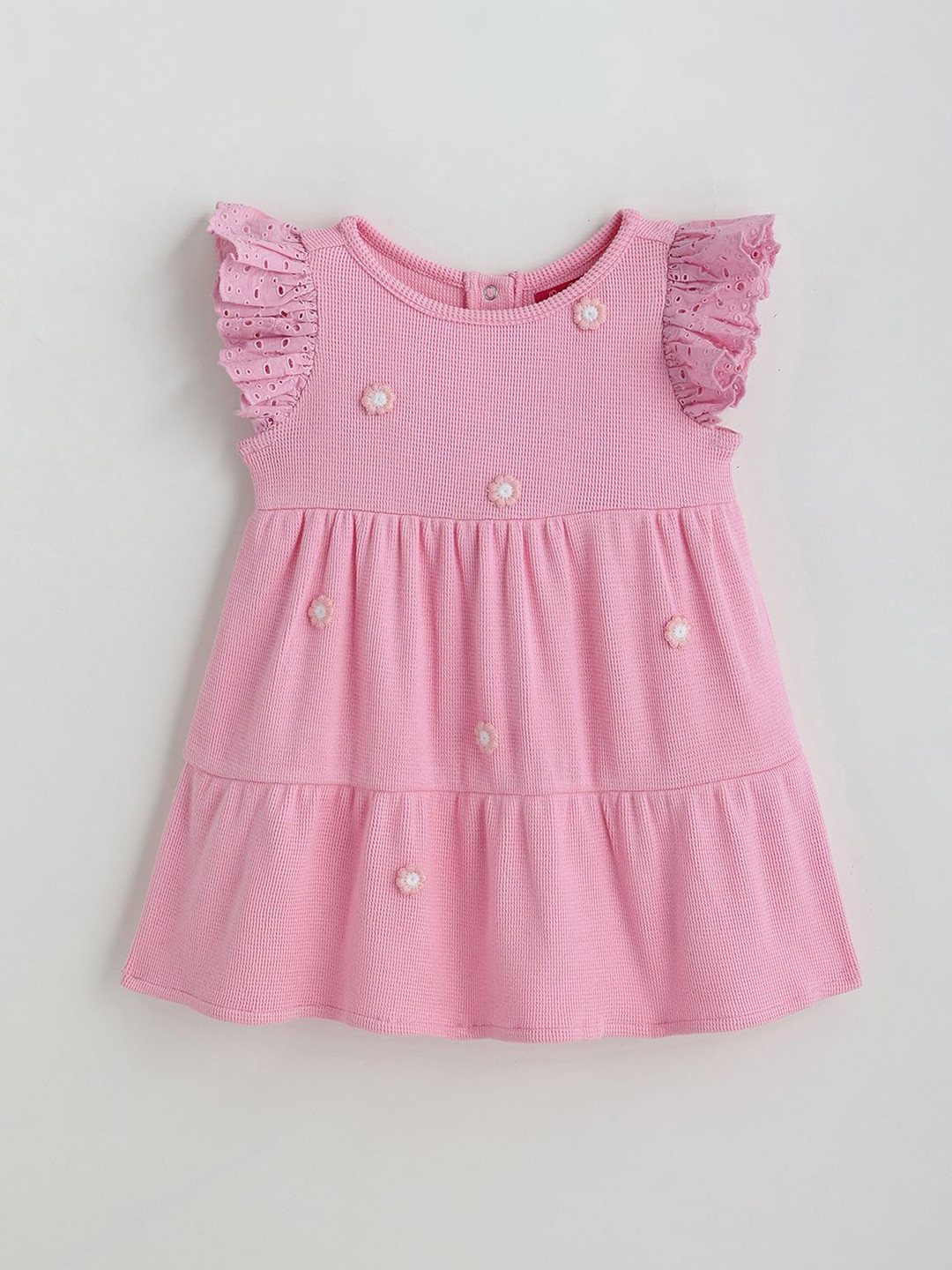 One Friday Baby Girls Pink Solid Dress