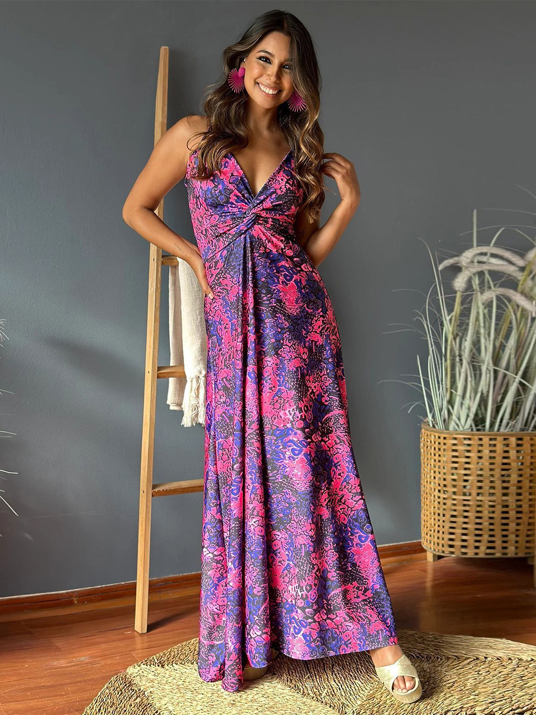 Outzidr Purple Twisted Knot Detailed Maxi