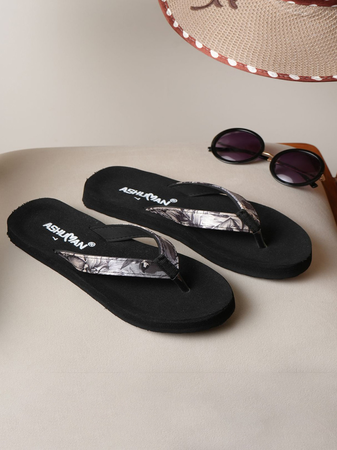 ASHUMAN Women Printed Thong Flip-Flops