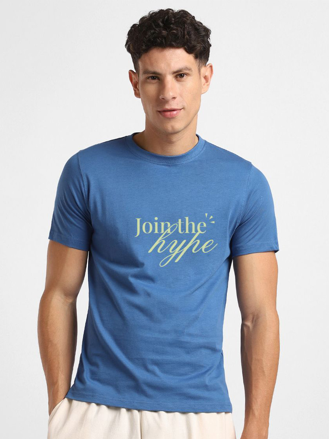 NOBERO Men Typography Printed Round Neck Cotton T-shirt