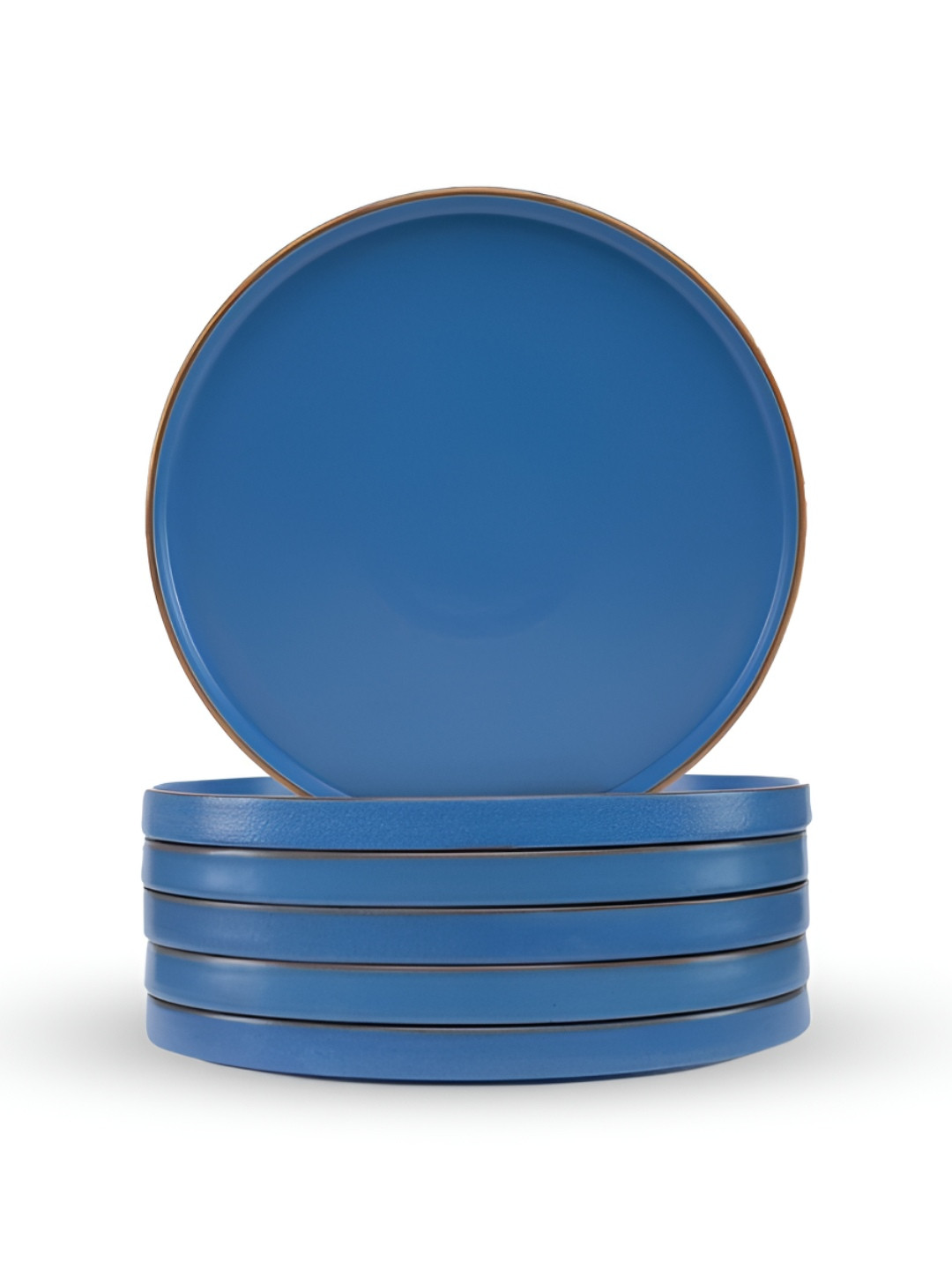 SHAY Blue 2025 6 Pieces Ceramic Easy to Clean Quarter Plates