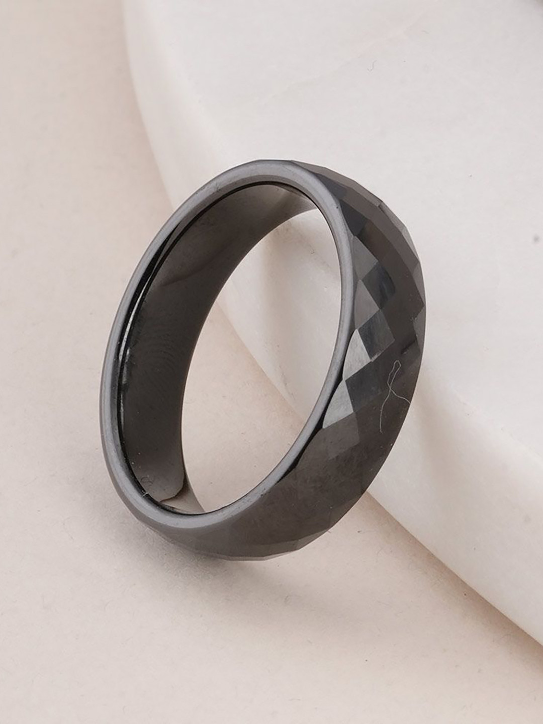 PALMONAS Men Waterproof & Anti-Tarnish Cross Check Box Ring