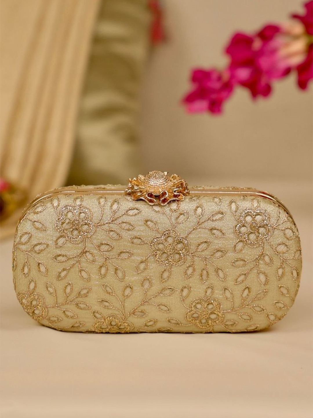 AMYRA Tarang Cutwork Capsule Clutch