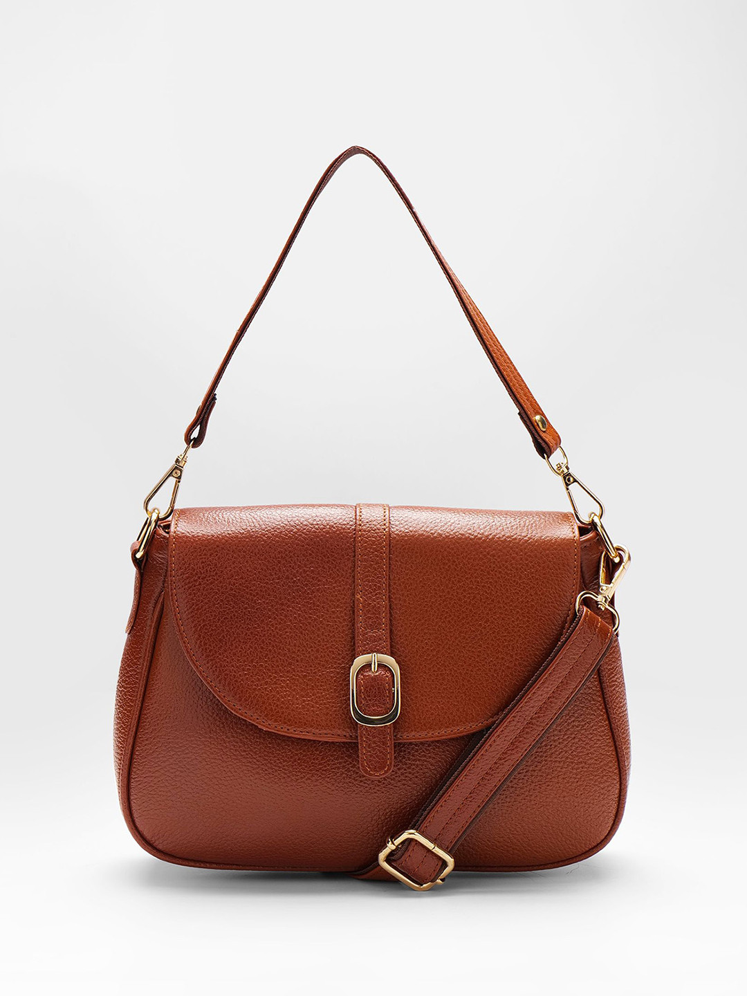 LUNA & SOL Leather Structured Sling Bag