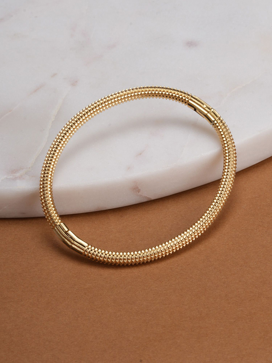 PALMONAS Solar Orbit Women Gold-Plated Stainless Steel Waterproof Bangle-Style Bracelet