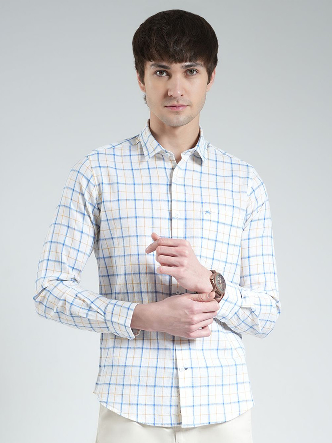 Monte Carlo Tartan Checks Checked Linen Casual Shirt