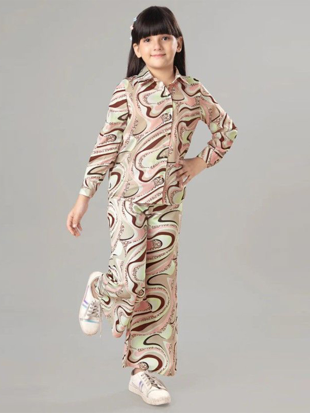 DHRUV CREATION Girls Printed Shirt with Trouser