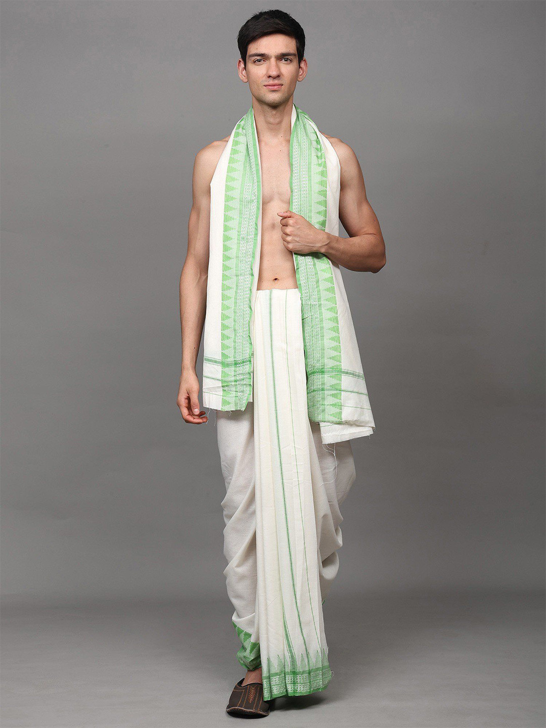 Exotic India Men White Dhotis