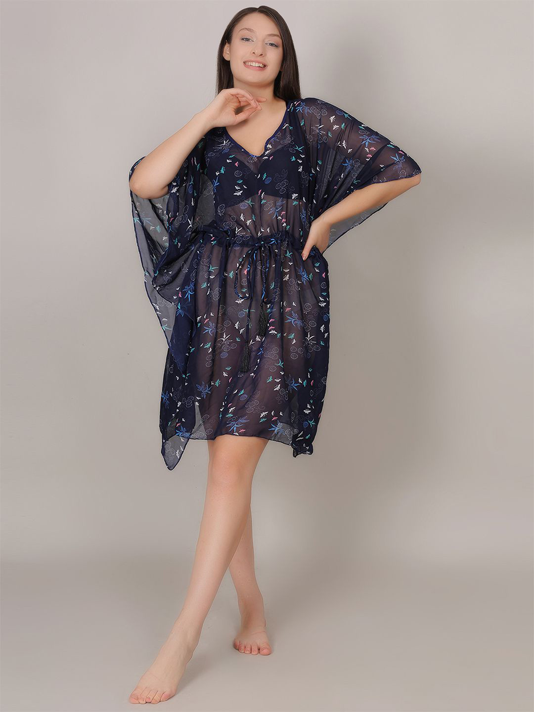 mod & shy Printed V-Neck Swimwear CoverupTop