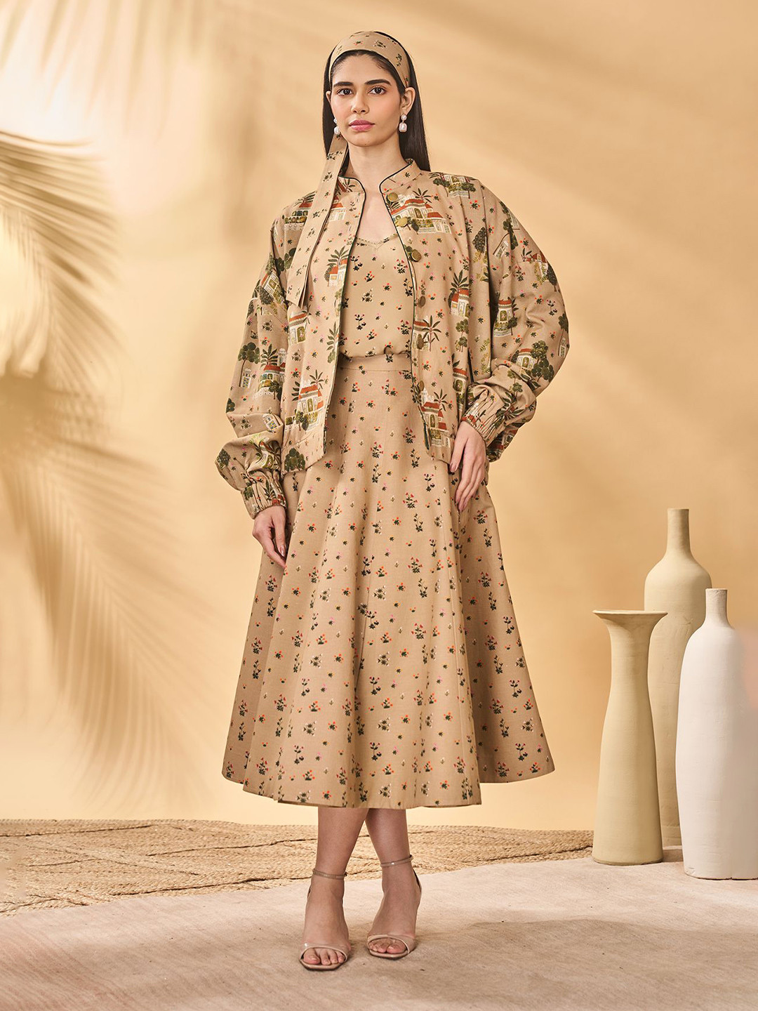 Masaba Beige Miniature Garden Skirt