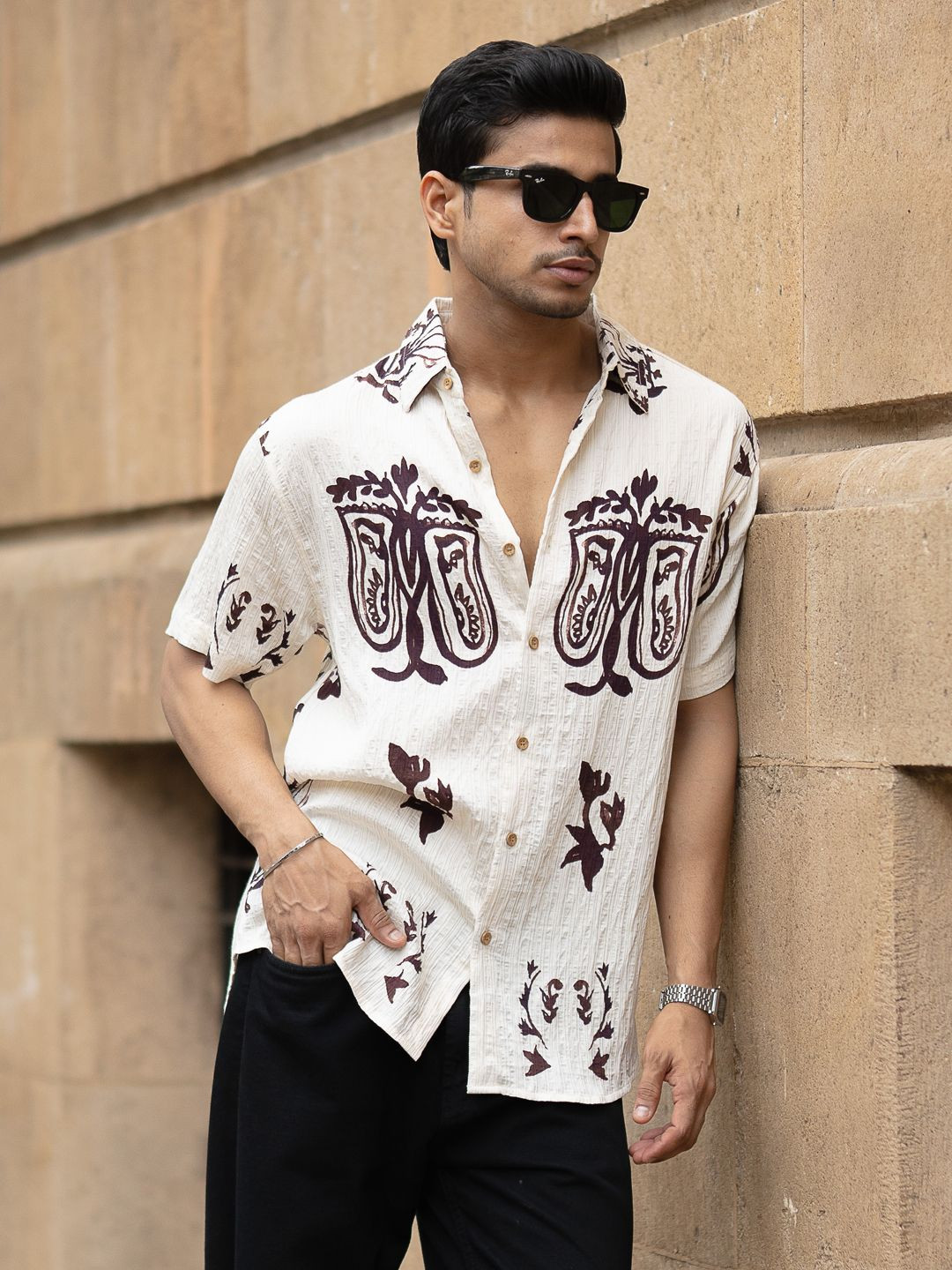 Powerlook Structured Boho Printed Shirt