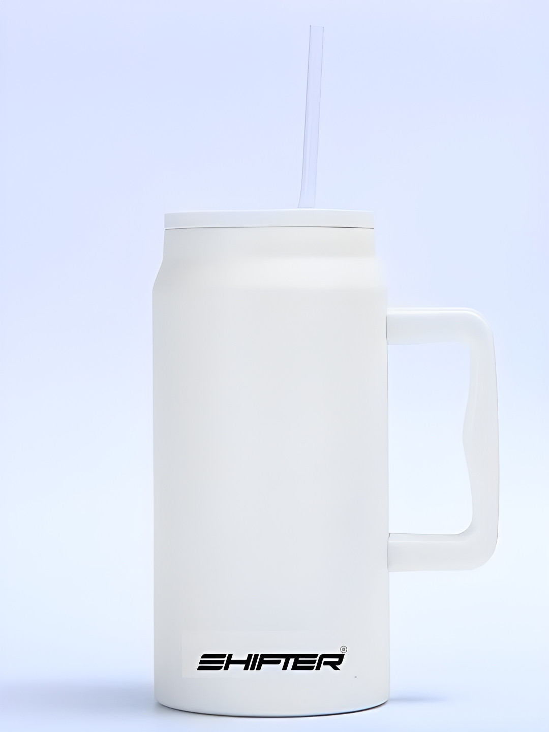 SHIFTER White Stainless-Steel Hydration Handle Mug Tumbler With Straw Lid