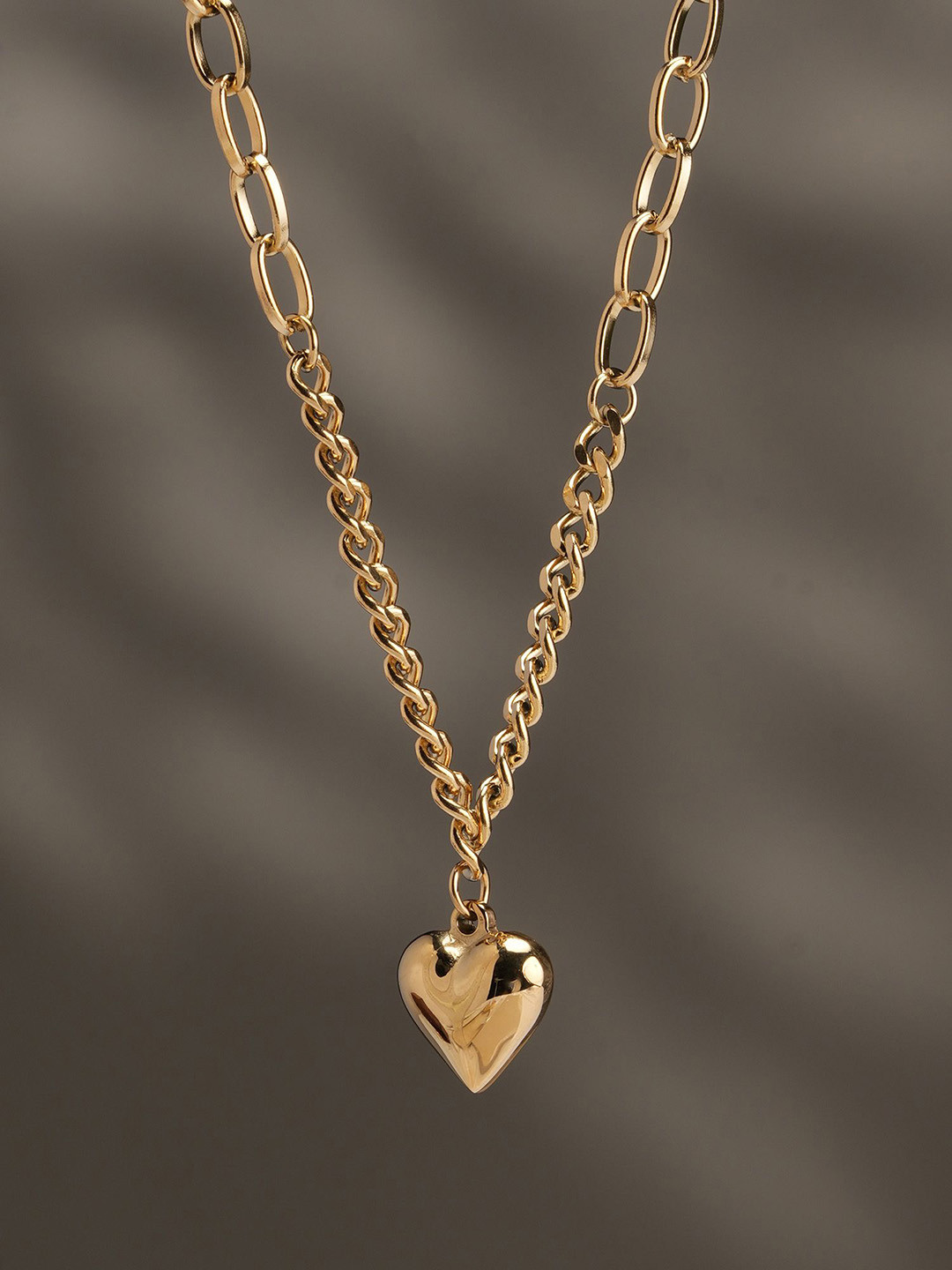 PALMONAS Gold-Plated Stainless Steel Waterproof Amour Glow Necklace