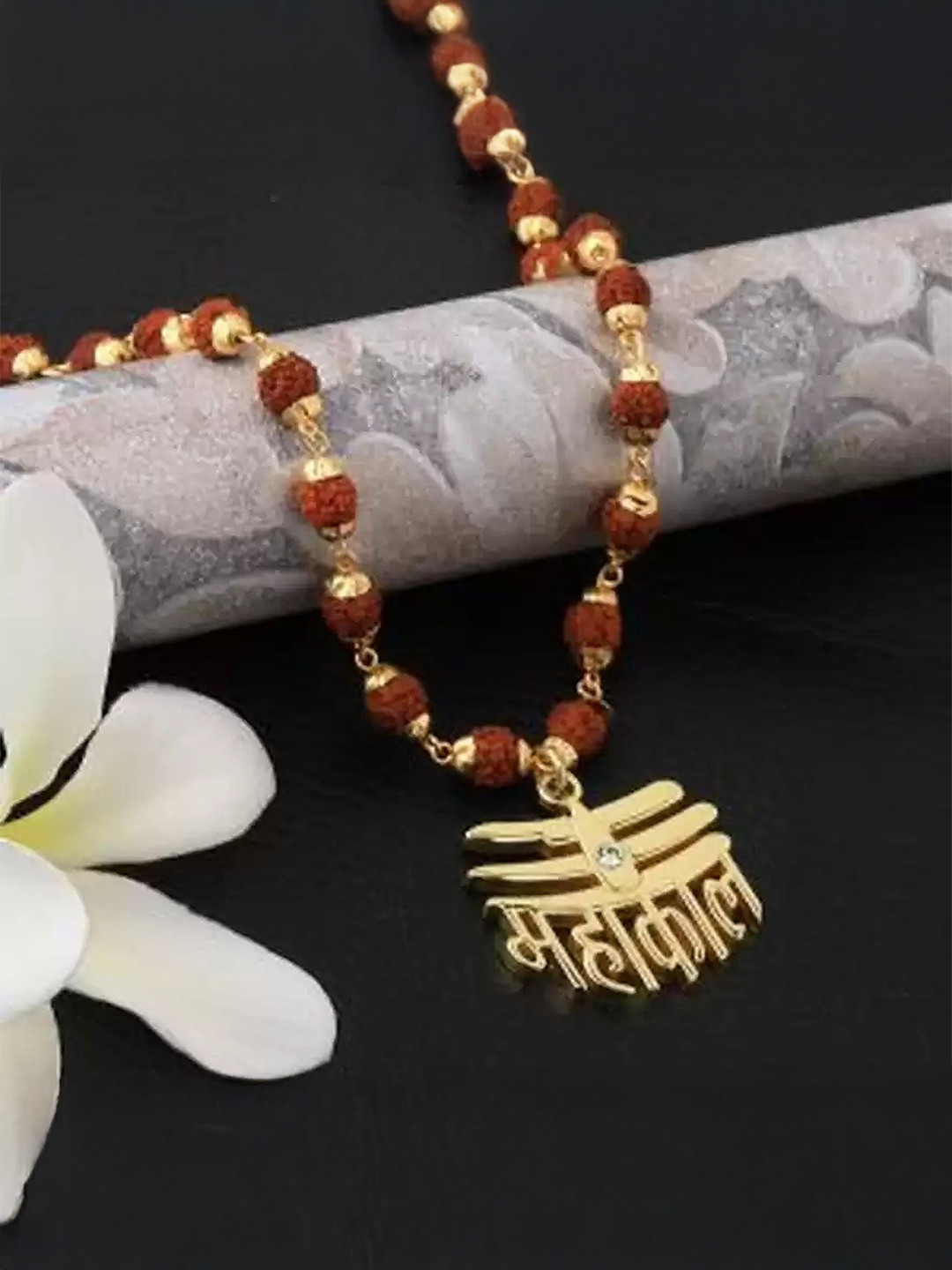 Heer Collection Gold-Plated Rudraksha Mahakal Chain