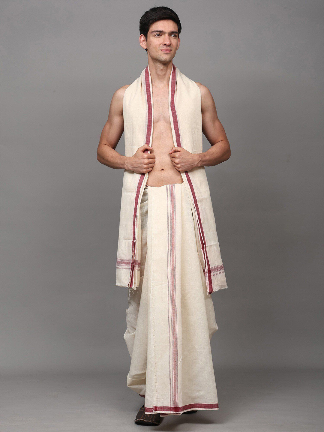 Exotic India Men Cotton Off White Dhotis