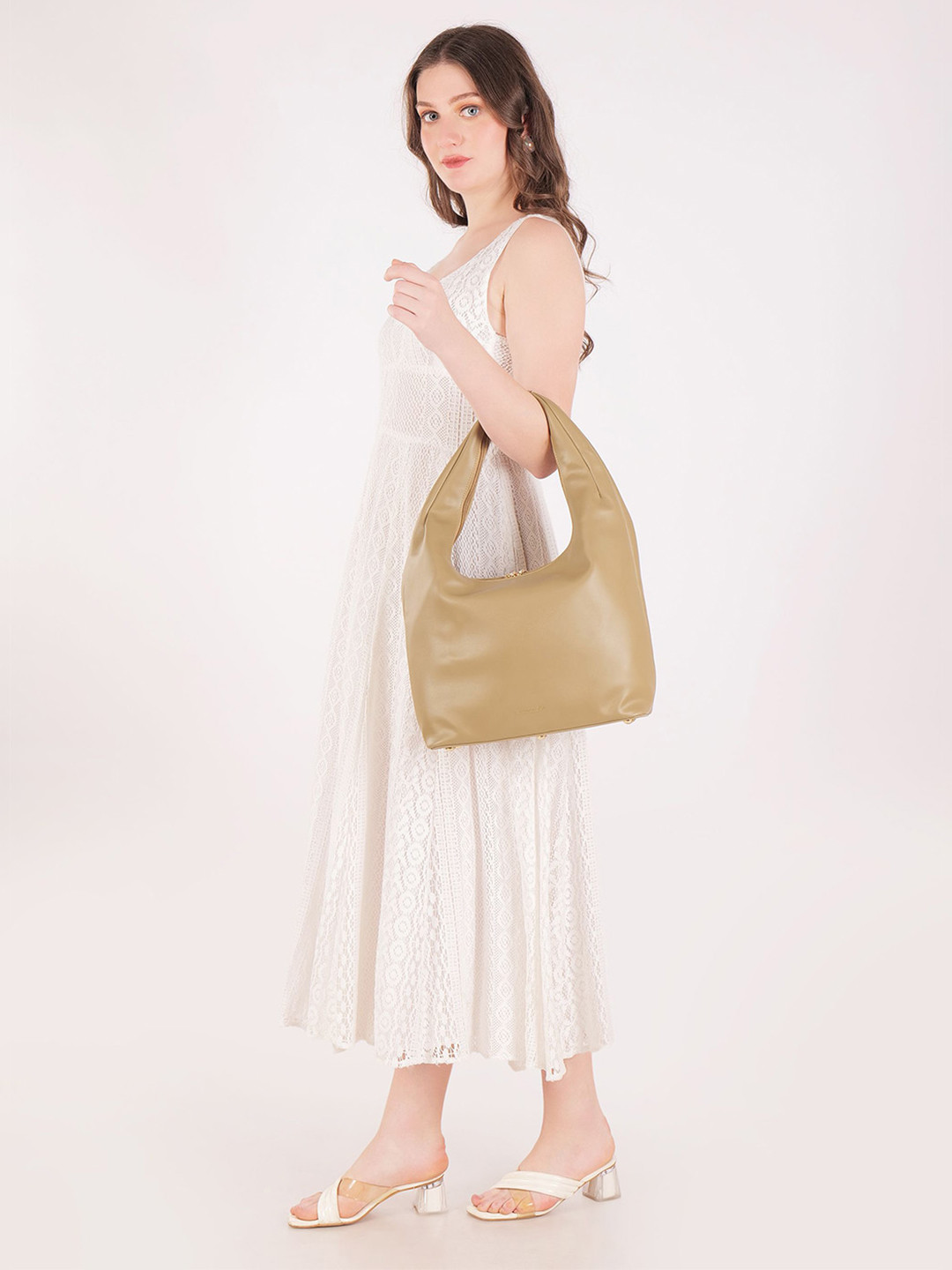LUNA & SOL Textured Oversized Structured Hobo Bag
