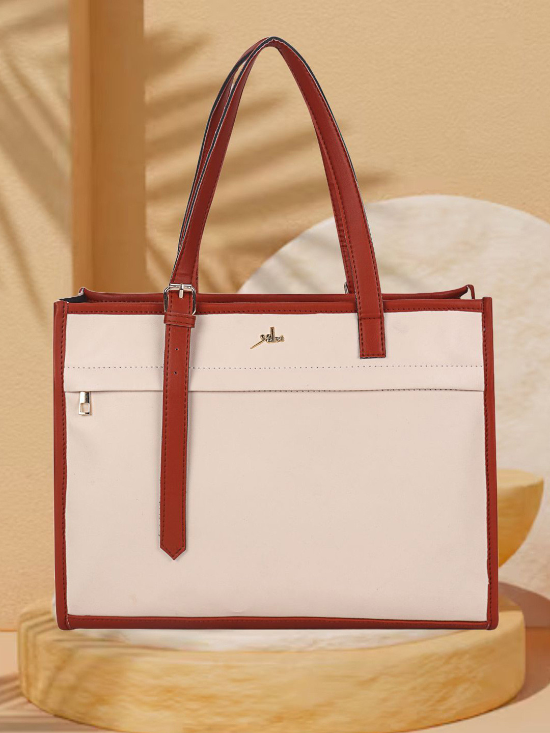 yelloe Textured Structured Tote Bag