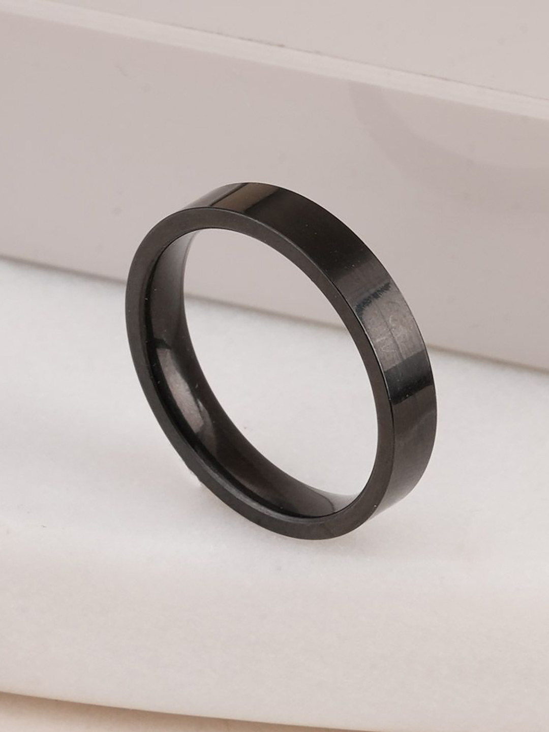 PALMONAS Men Vintage Black Band Ring Waterproof & Anti-Tarnish