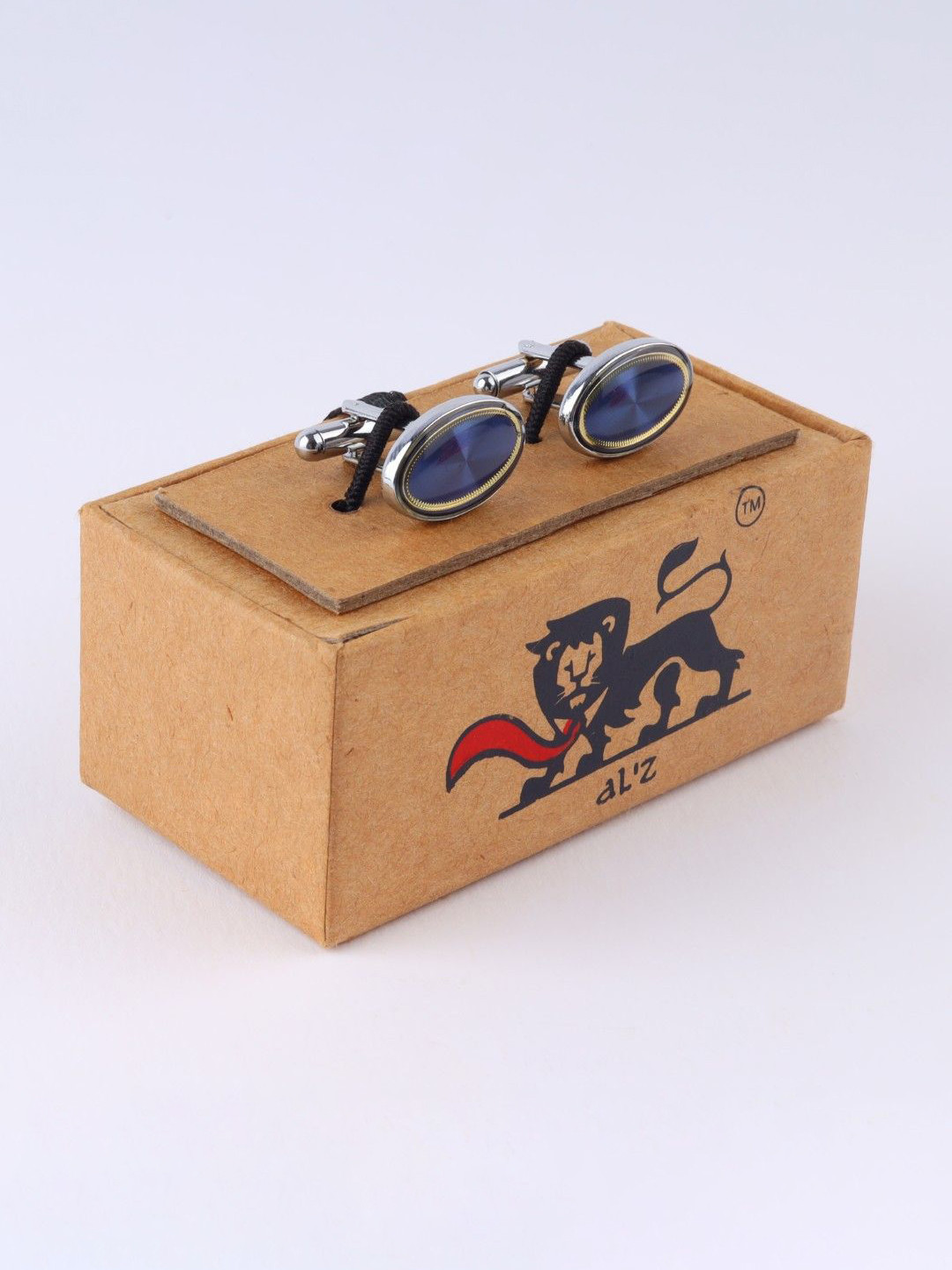 ALZ Men Elegant Silver-toned Round Cufflinks Metal Plating Rhodium Plated