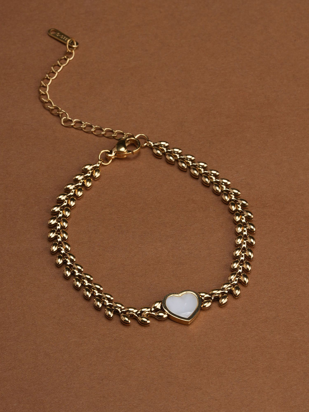 PALMONAS Aurelia Heartbeam Gold-Plated Charm Bracelet