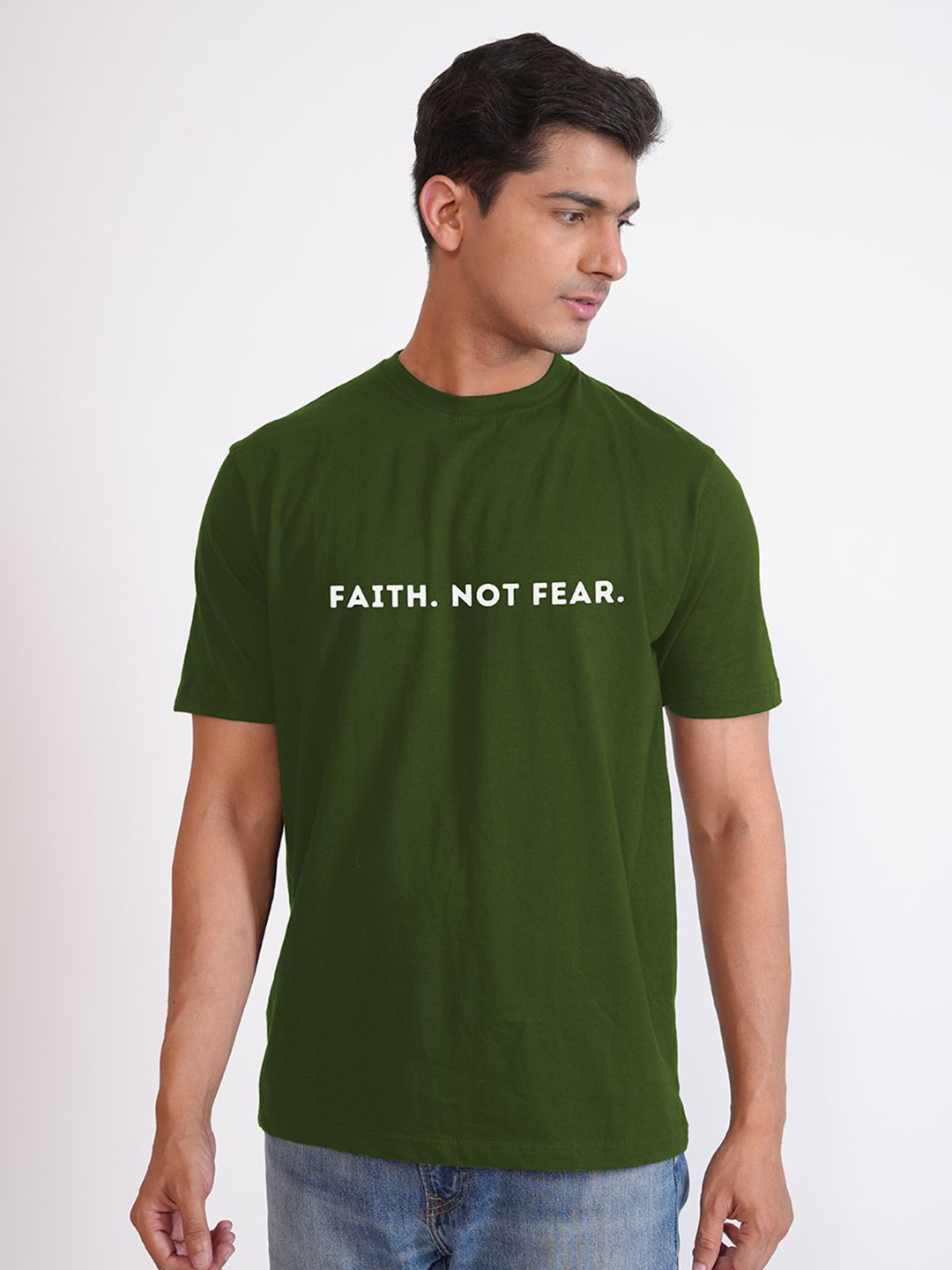 URBAN FLAUNT Typography Printed Cotton T-shirt