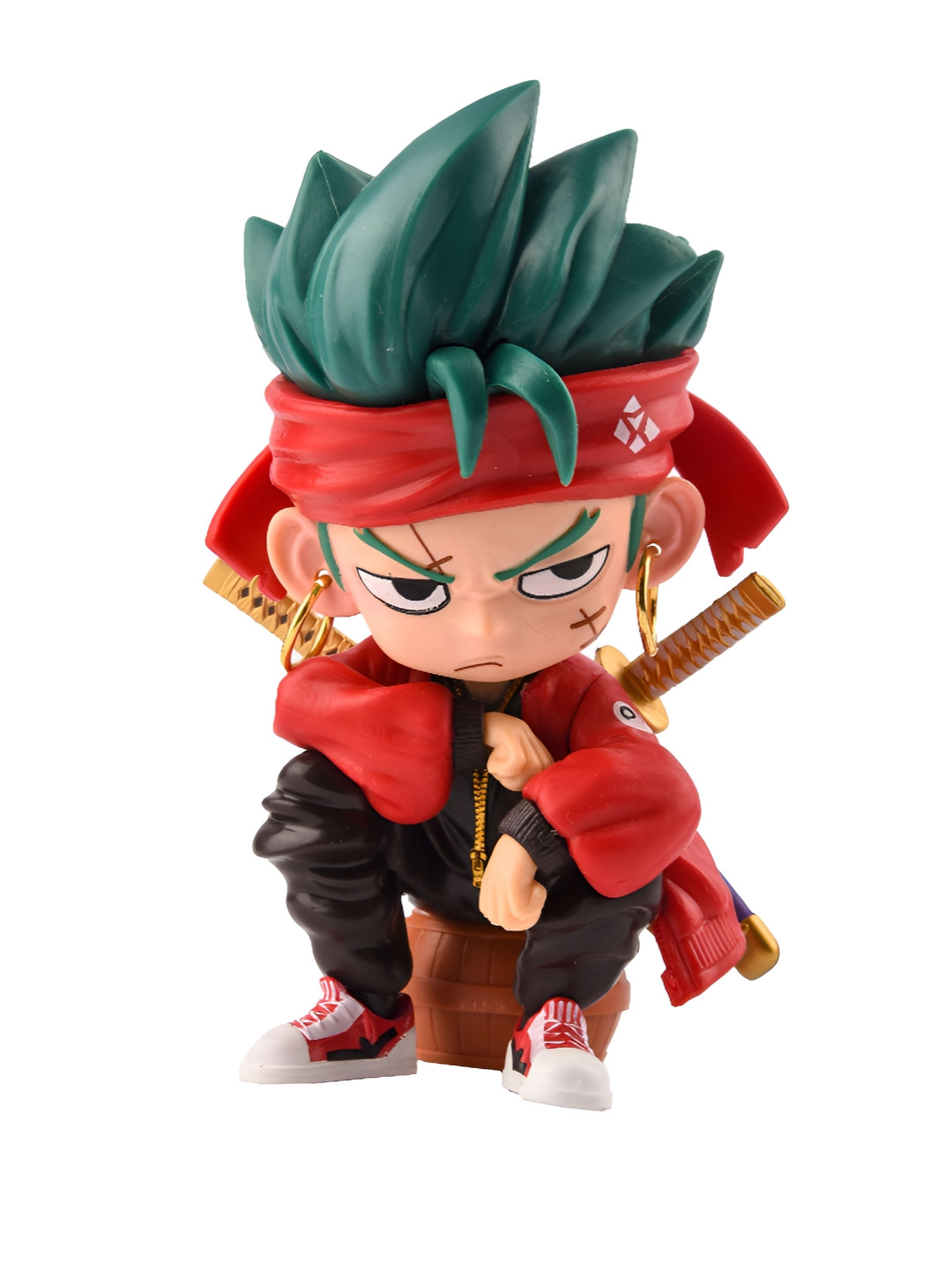 COMICSENSE Lost Chibi Zoro Red Plastic Glossy Living Room Medium Showpiece - 5.5 Inches
