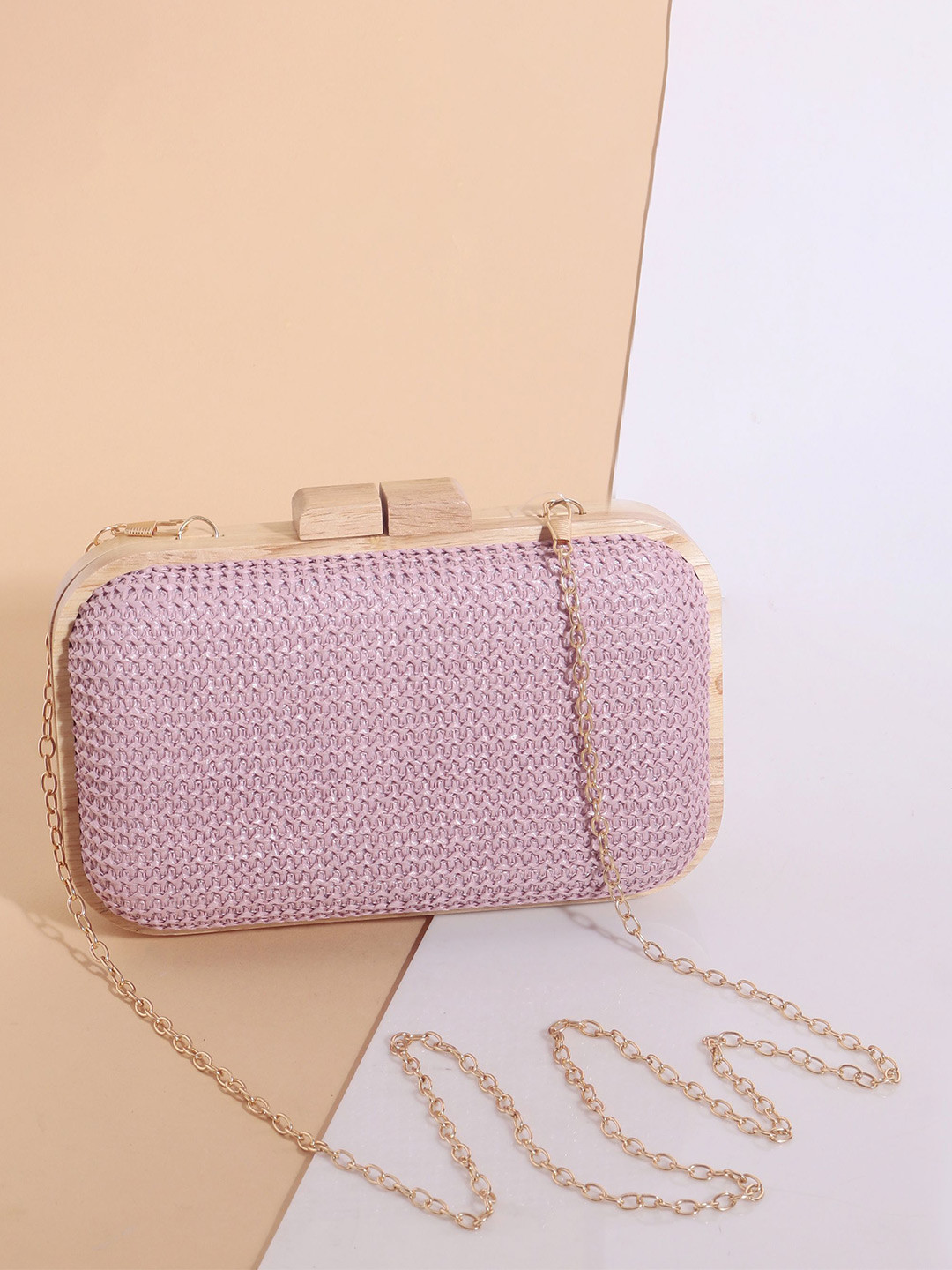 TREASO CLOSET SAGE Textured Box Clutch