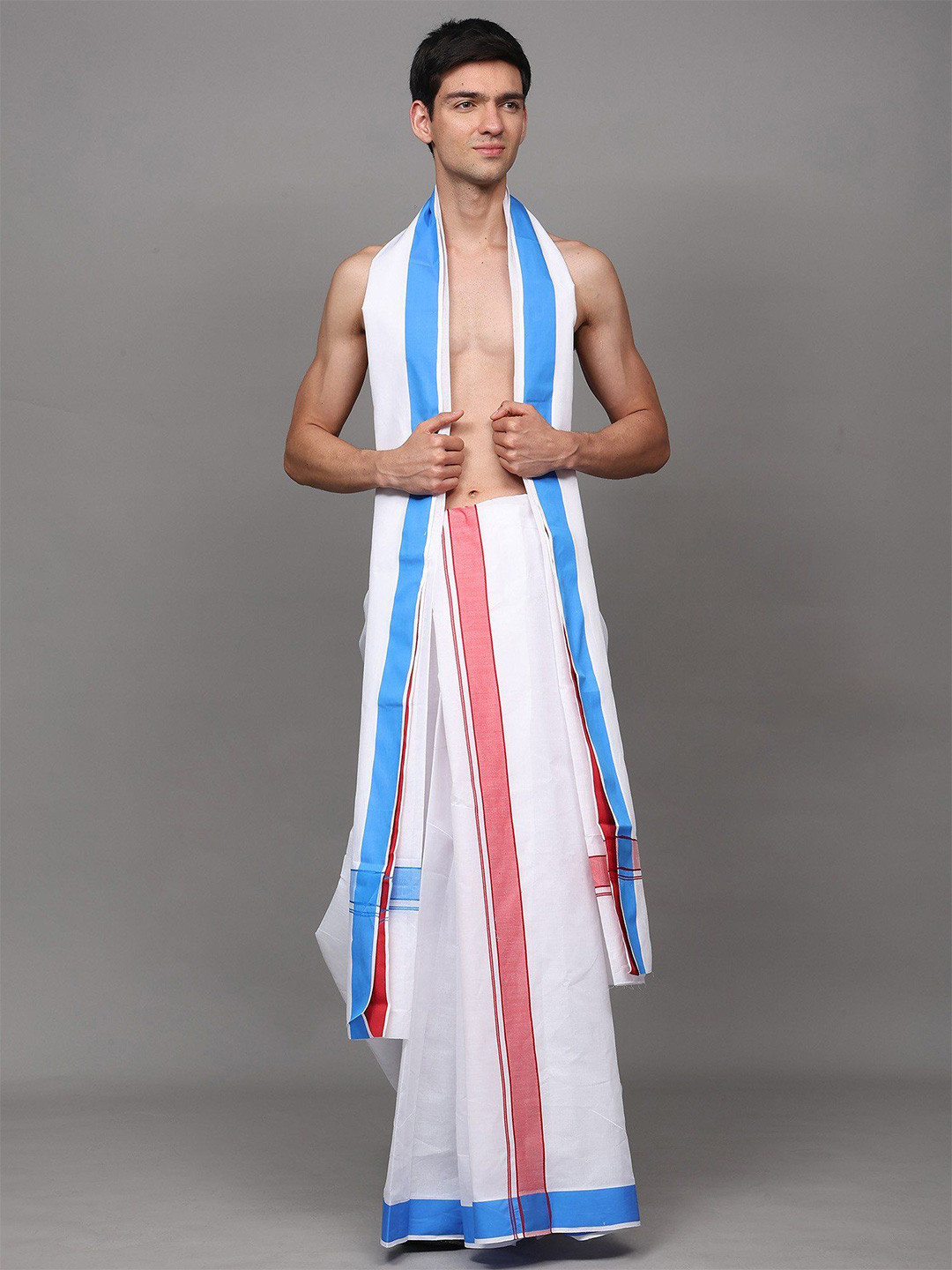 Exotic India Men White Dhotis