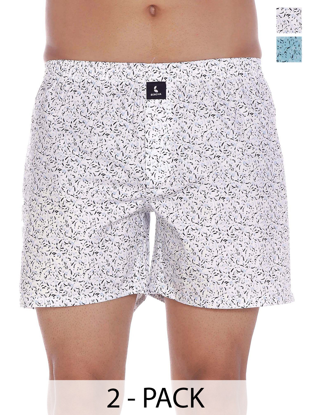 BENOVA Pack Of 2 Printed Pure Cotton Boxers BNV-24-17-P2-S