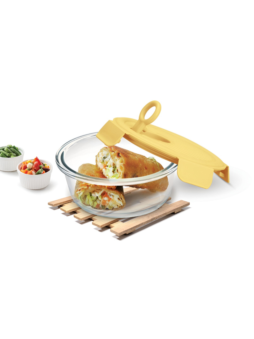 Treo Lumino Fresh Round 400 Borosilicate Glass Set of 1 Container 400 ml