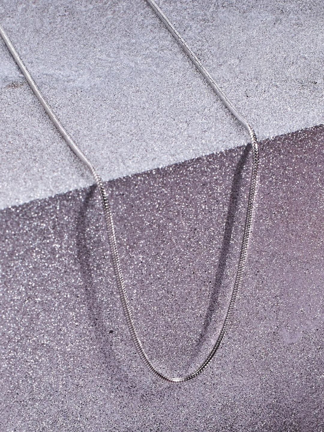 SALTY Pack of 2 Men Round Snake Silver Chain